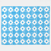 Patroon 061214 - Wit met Blauw 009dea Fleece Deken (Voorkant (Horizontaal))