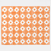 Patroon 061214 - Wit met Oranje FF6600 Fleece Deken (Voorkant (Horizontaal))
