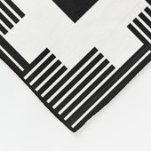 Patroon 061214 - Wit met zwart Fleece Deken (Hoek)