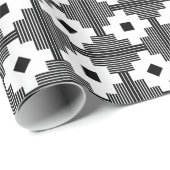 Patroon 061214 - Zwart met wit Cadeaupapier (Rol Hoek)