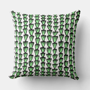Patroon 070515 - Zwart en mint groen op wit Kussen