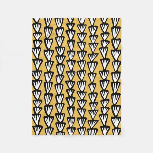 Patroon 070515 - Zwart en Wit met Amber Fleece Deken (Voorkant)
