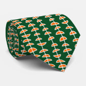 Patroon 080515 - Wit en Sinaasappel op DK Green Stropdas (Opgerold)