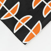 Patroon 080515 - Wit en Sinaasappel op zwart Fleece Deken (Hoek)