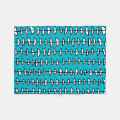 Patroon 080515 - zwart en wit op Aqua Blue Fleece Deken (Voorkant (Horizontaal))