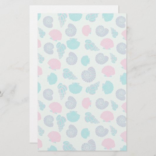 Patroon 1 van de Zeeschelp van de pastelkleur Briefpapier (Voorkant / Achterkant)