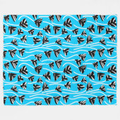 Patroon 210121 - Zwart, wit en hemelblauw Fleece Deken (Voorkant (Horizontaal))