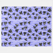 Patroon 210121 - Zwart, wit en pastblauw Fleece Deken (Voorkant (Horizontaal))