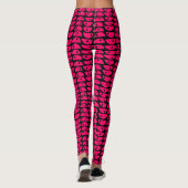 Patroon 220816 - Neon Rood op Zwart Leggings (Achterkant)
