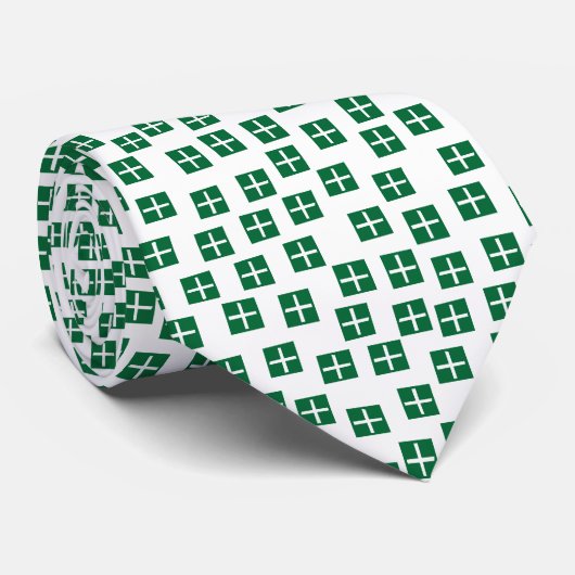 Patroon 270715 - Forest Green and White Stropdas (Opgerold)