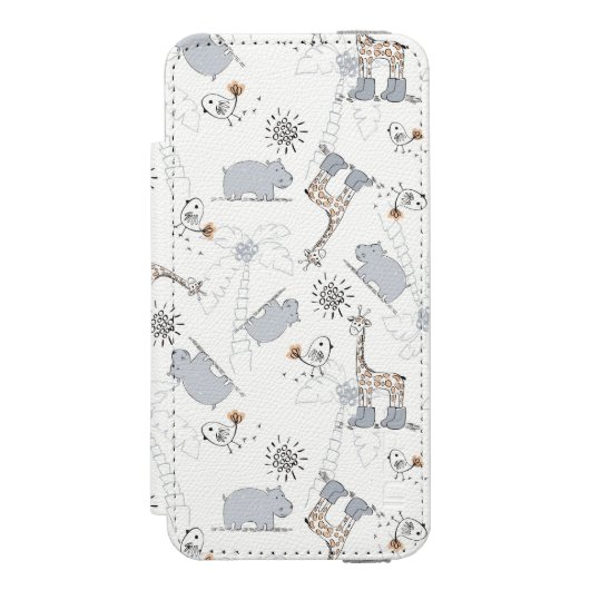 patroon 2 doedelen incipio iPhone portemonnee hoesje (Voorkant Agenda)