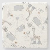 patroon 2 doedelen stenen onderzetter (Voorkant)