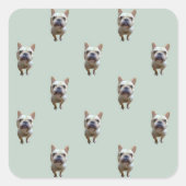 Patroon_2_Franse bulldog_2 Vierkante Sticker (Voorkant)