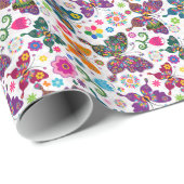 Patroon 2 van kleurrijke retroflectoren en bloemen cadeaupapier (Rol Hoek)