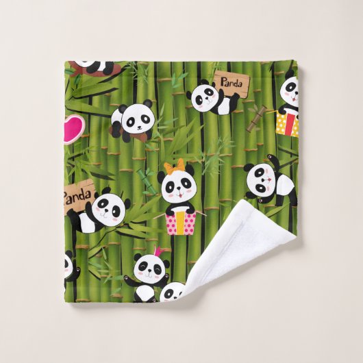 Patroon 2 van Panda Bad Handdoek (Wasdoekje)