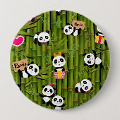 Patroon 2 van Panda Ronde Button 4,0 Cm (Voorkant)