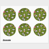 Patroon 2 van Panda Ronde Sticker (Vel)