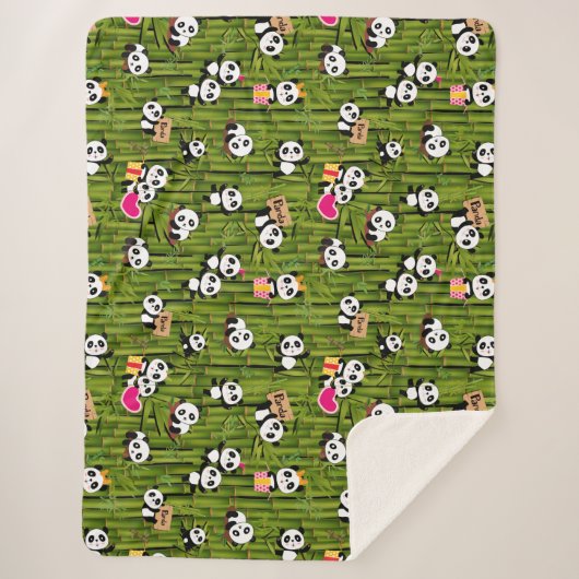 Patroon 2 van Panda Sherpa Deken (Voorkant)