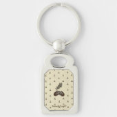 patroon_3_eikel_1 metaal sleutelhanger (Voorkant)