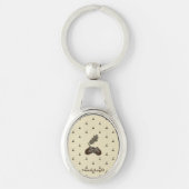 patroon_3_eikel_1 metaal sleutelhanger (Voorkant)