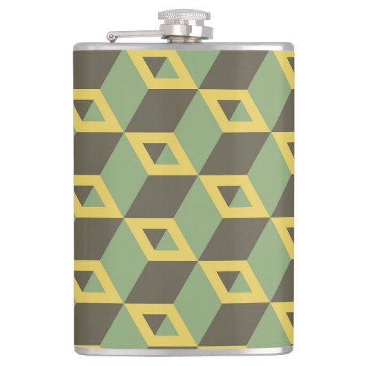 Patroon 3D Illusion Squares Heupfles (Voorkant)