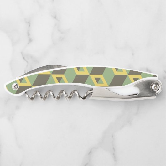 Patroon 3D Illusion Squares Kurkentrekker (Achterkant)