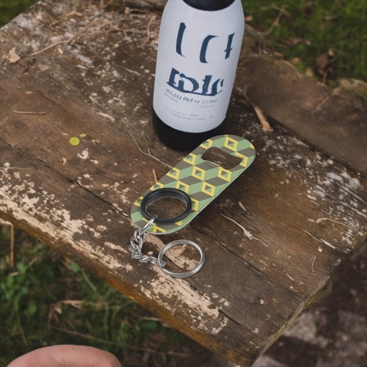 Patroon 3D Illusion Squares Mini Flessenopener