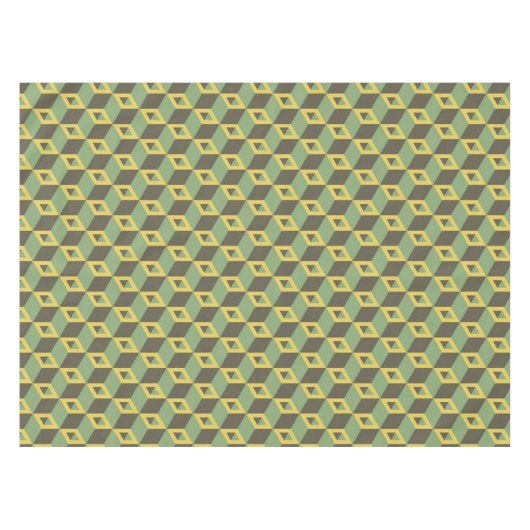 Patroon 3D Illusion Squares Tafelkleed (Voorkant (Horizontaal))