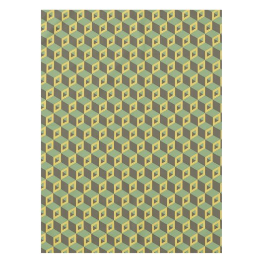 Patroon 3D Illusion Squares Tafelkleed (Voorkant)