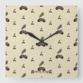 Patroon_4_Eikel_2 Vierkante Klok (Voorkant)