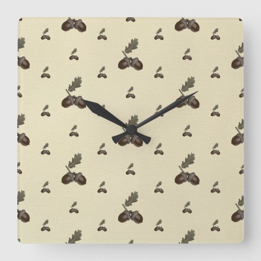 Patroon_4_Eikel_2 Vierkante Klok (Voorkant)