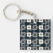 patroon_5_bloem_1 acryl sleutelhanger (Voorkant)
