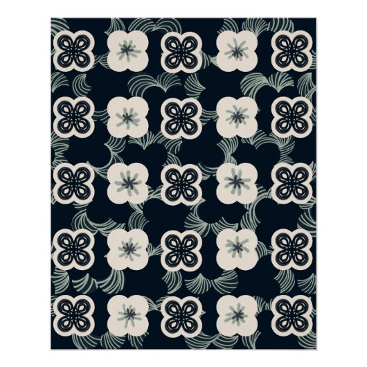 patroon_5_flower_1 glanzend poster (Voorkant)