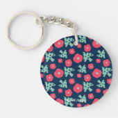 Patroon_7_Camellia en vogel_1 acryl Sleutelhanger (Voorkant)