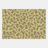 Patroon 80e verjaardag zwarte & goudnummer 80 inpakpapier vel (Voorkant 2)