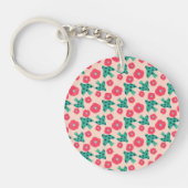 Patroon_8_Camellia en vogel_2 acryl Sleutelhanger (Voorkant)