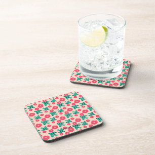 patroon_8_camellia en vogel_2 hard plastic bier onderzetter