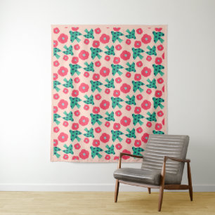 patroon_8_camellia en vogel_2 L_maat wandtapijt Wandkleed