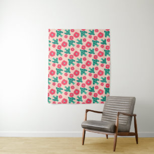 patroon_8_camellia en vogel_2 M_maat wandtapijt Wandkleed