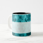  Patroon Aangepast Initiaal Wit Blauw Tweekleurige Koffiemok (Voorkant links)