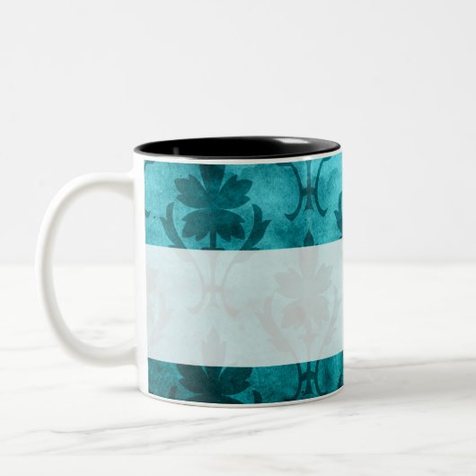  Patroon Aangepast Initiaal Wit Blauw Tweekleurige Koffiemok (Links)