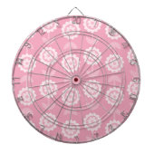 Patroon Abstract Art Roze Bloemen Dartbord (Voorkant)
