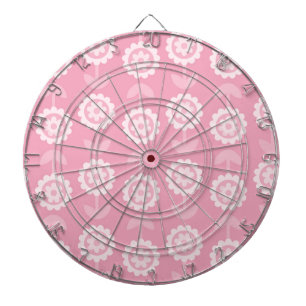 Patroon Abstract Art Roze Bloemen Dartbord
