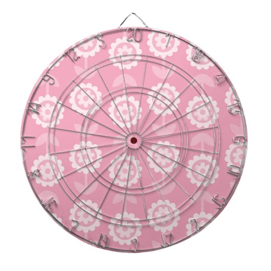 Patroon Abstract Art Roze Bloemen Dartbord (Voorkant)