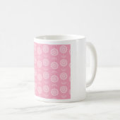 Patroon Abstract Art Roze Bloemen Koffiemok (Voorkant rechts)