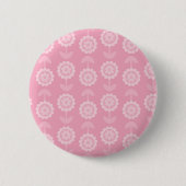 Patroon Abstract Art Roze Bloemen Ronde Button 5,7 Cm (Voorkant)