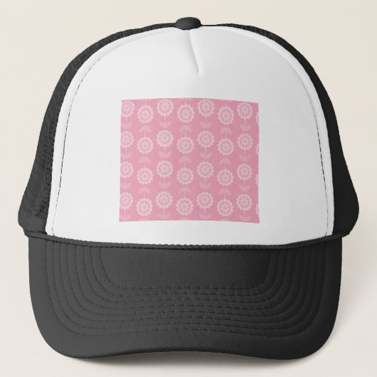 Patroon Abstract Art Roze Bloemen Trucker Pet (Voorkant)