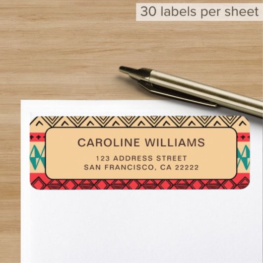 Patroon Abstract Boho retouradres Etiket