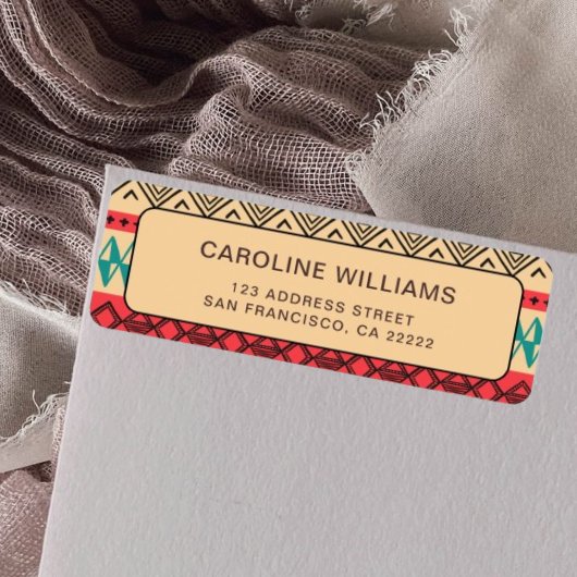 Patroon Abstract Boho retouradres Etiket