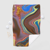 patroon abstract bruin golfhanddoek (Insitu)